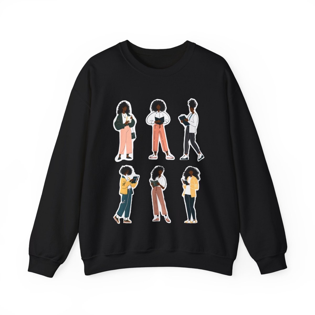 Curly Readers Sweatshirt - Afrocentric Art by The Trini Gee