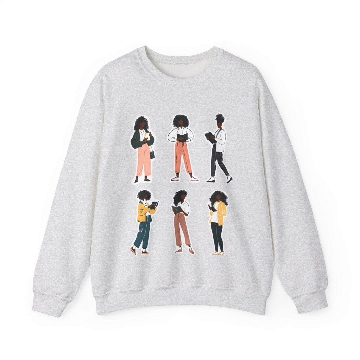 Curly Readers Sweatshirt - Afrocentric Art by The Trini Gee