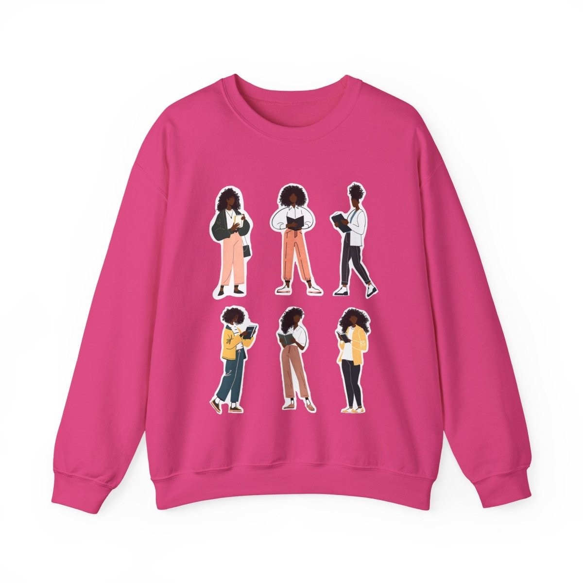 Curly Readers Sweatshirt - Afrocentric Art by The Trini Gee