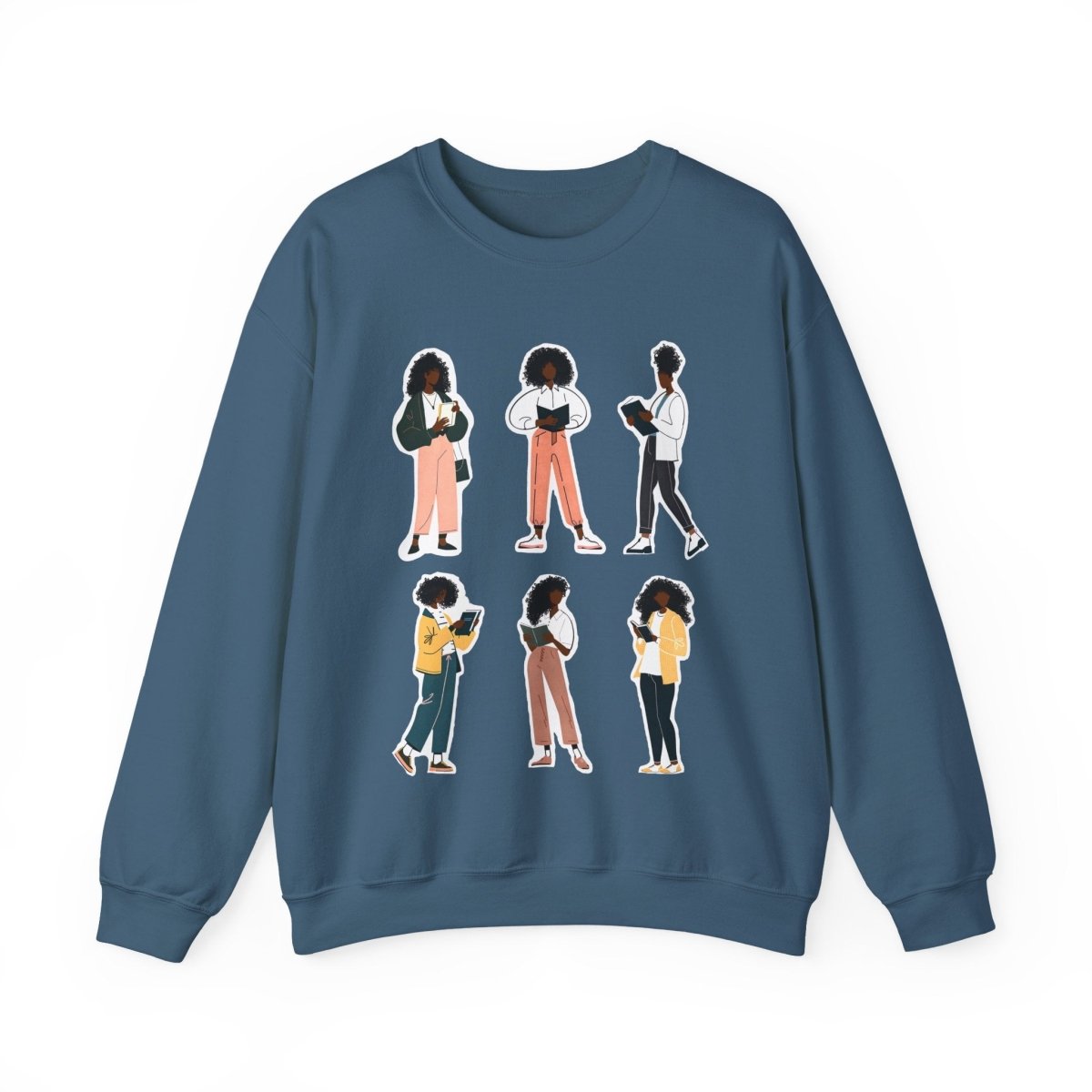 Curly Readers Sweatshirt - Afrocentric Art by The Trini Gee
