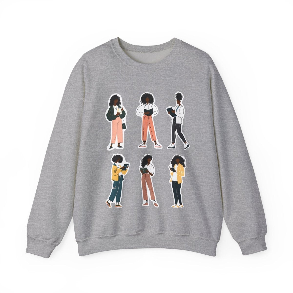 Curly Readers Sweatshirt - Afrocentric Art by The Trini Gee
