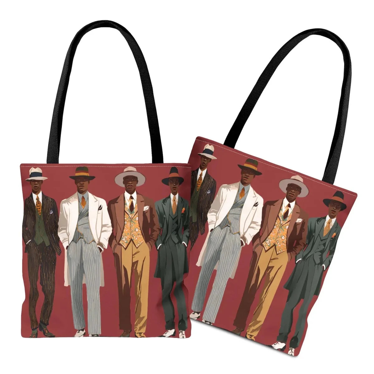 Dapper Gents Tote Bag - Afrocentric Art by The Trini Gee