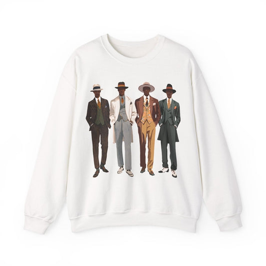 Dapper Men Sweatshirt - Afrocentric Art by The Trini Gee
