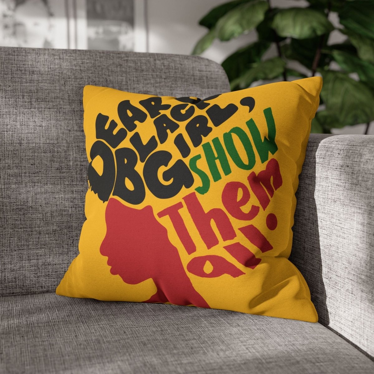 Dear Black Girl Pillow - Afrocentric Art by The Trini Gee