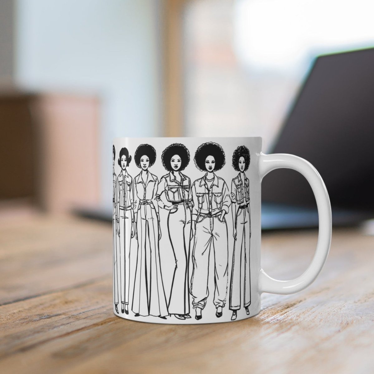 Denim Ladies Mug - Afrocentric Art by The Trini Gee