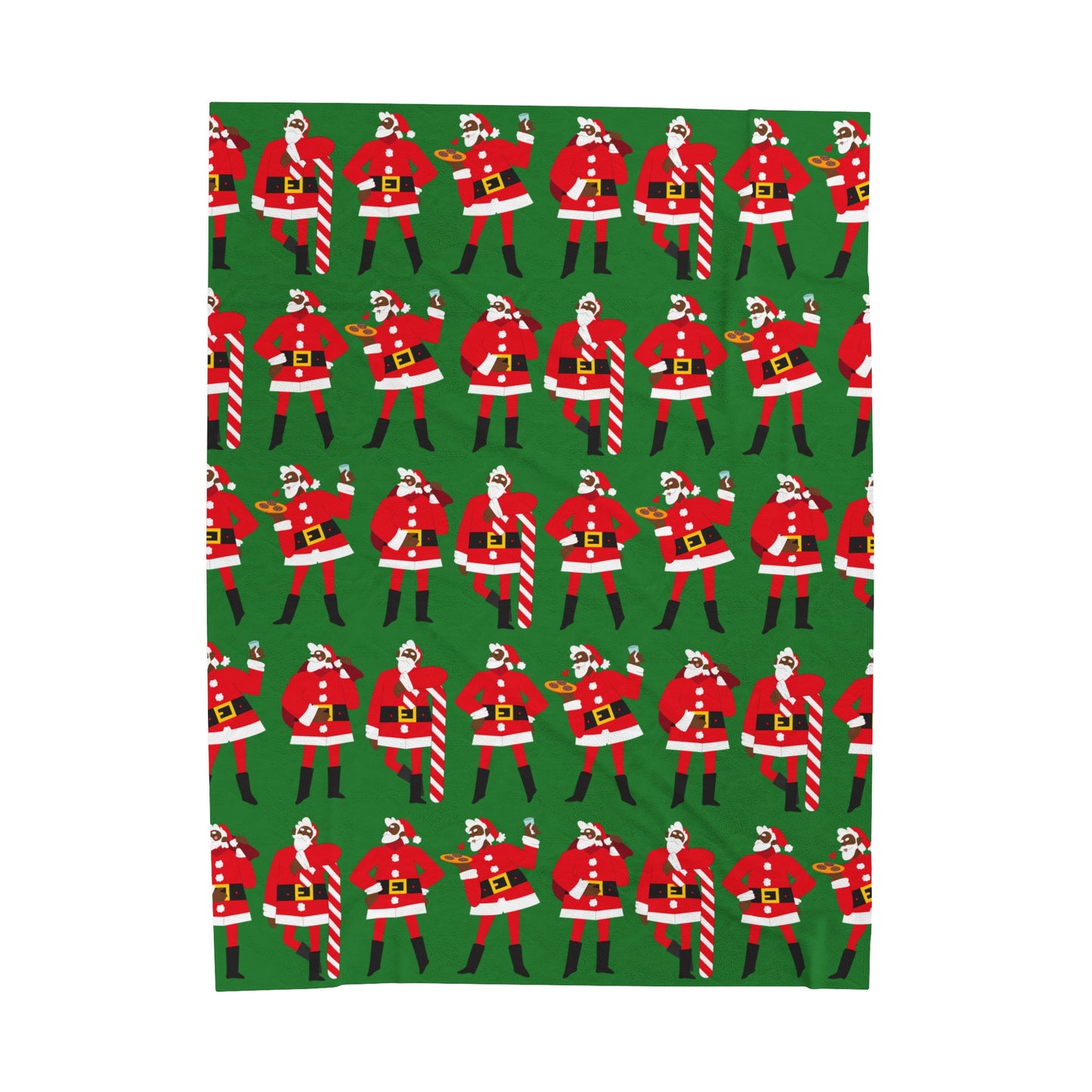 Black Santa Throw Blanket