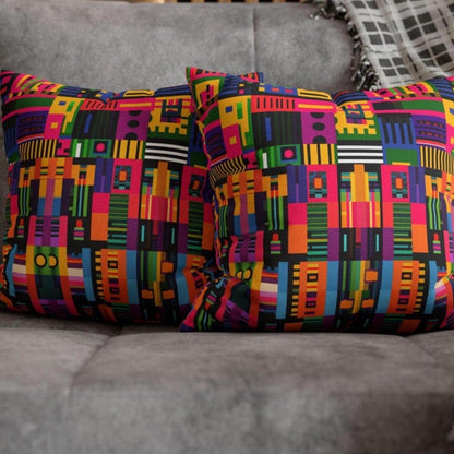 Digital Kente Throw Pillow - Afrocentric Art by The Trini Gee