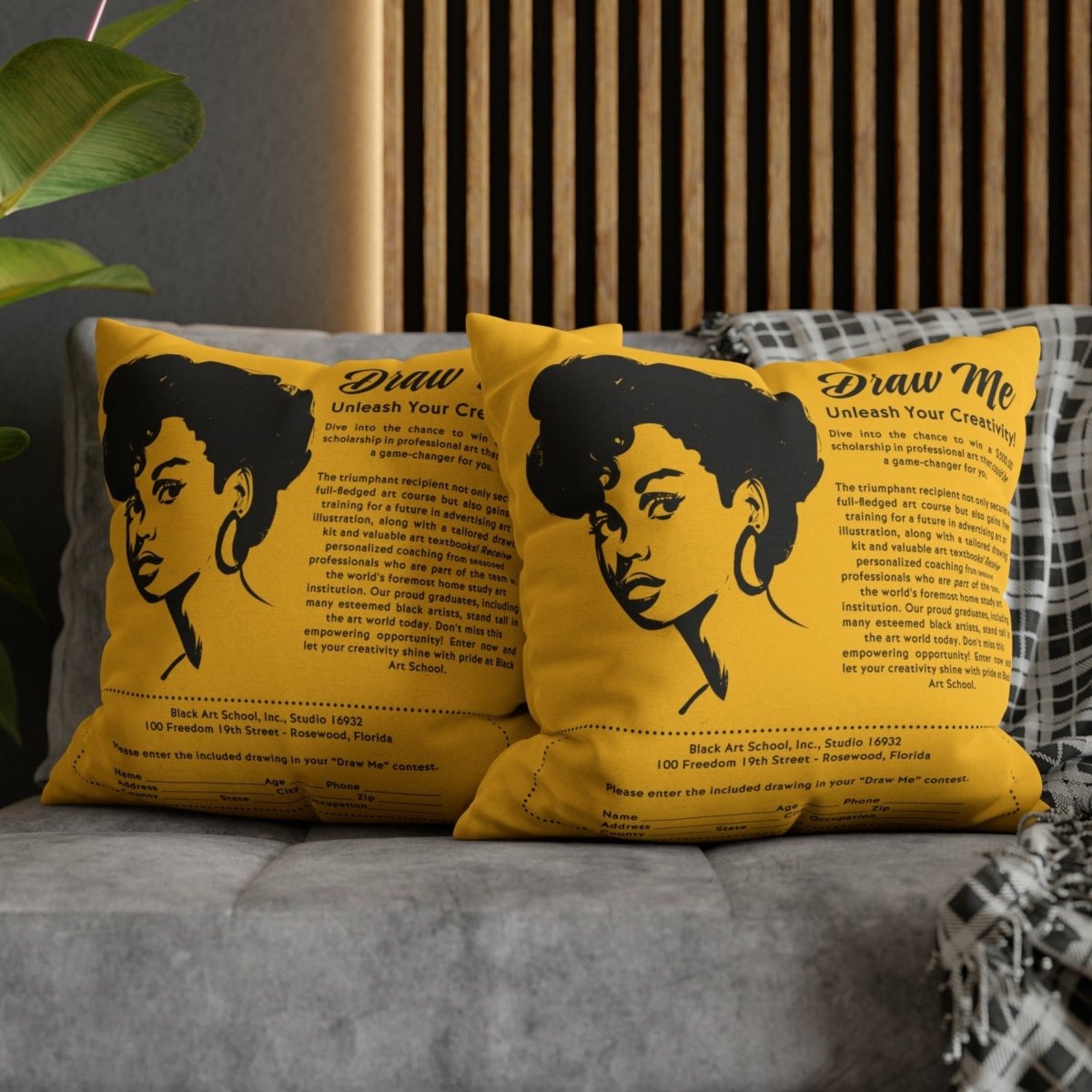 Draw Me Pillow - Afrocentric Art by The Trini Gee