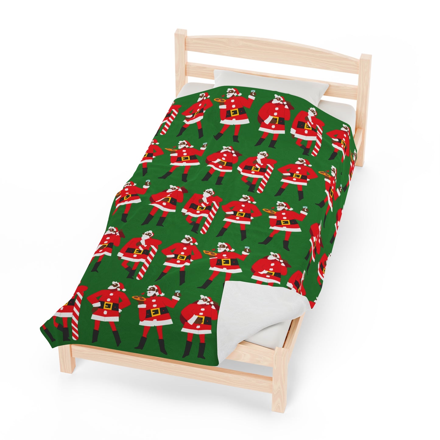 Black Santa Throw Blanket