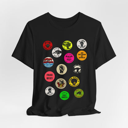 Black Panther Party Political Buttons Shirt