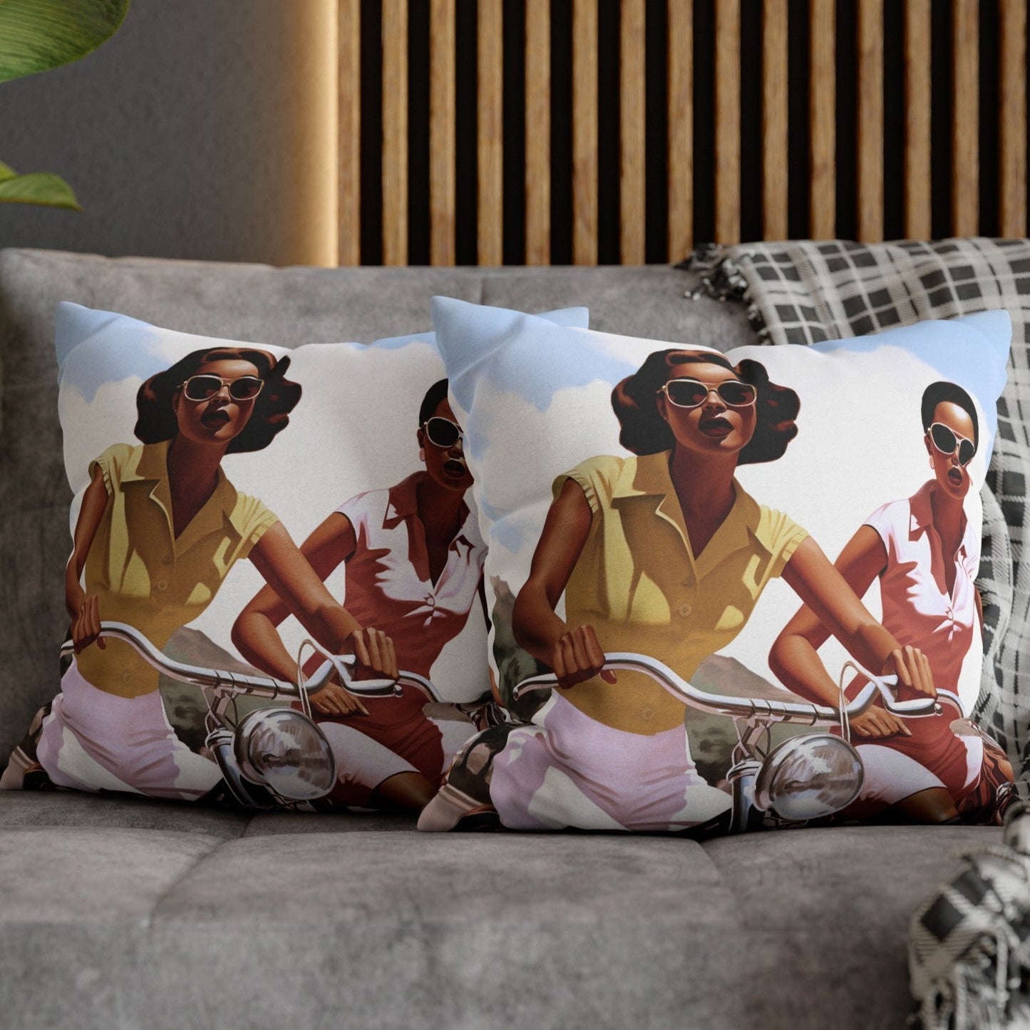 Bicycle Girls Pillow