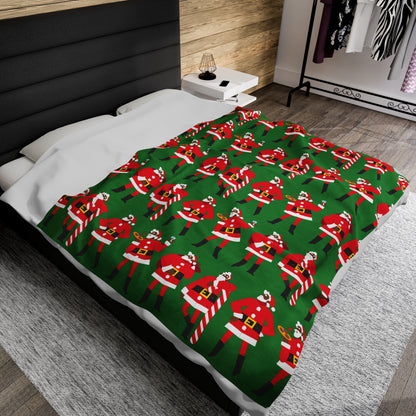 Black Santa Throw Blanket