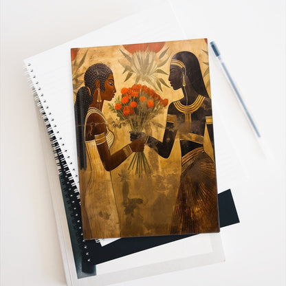 Egyptian Flowers Journal - Afrocentric Art by The Trini Gee