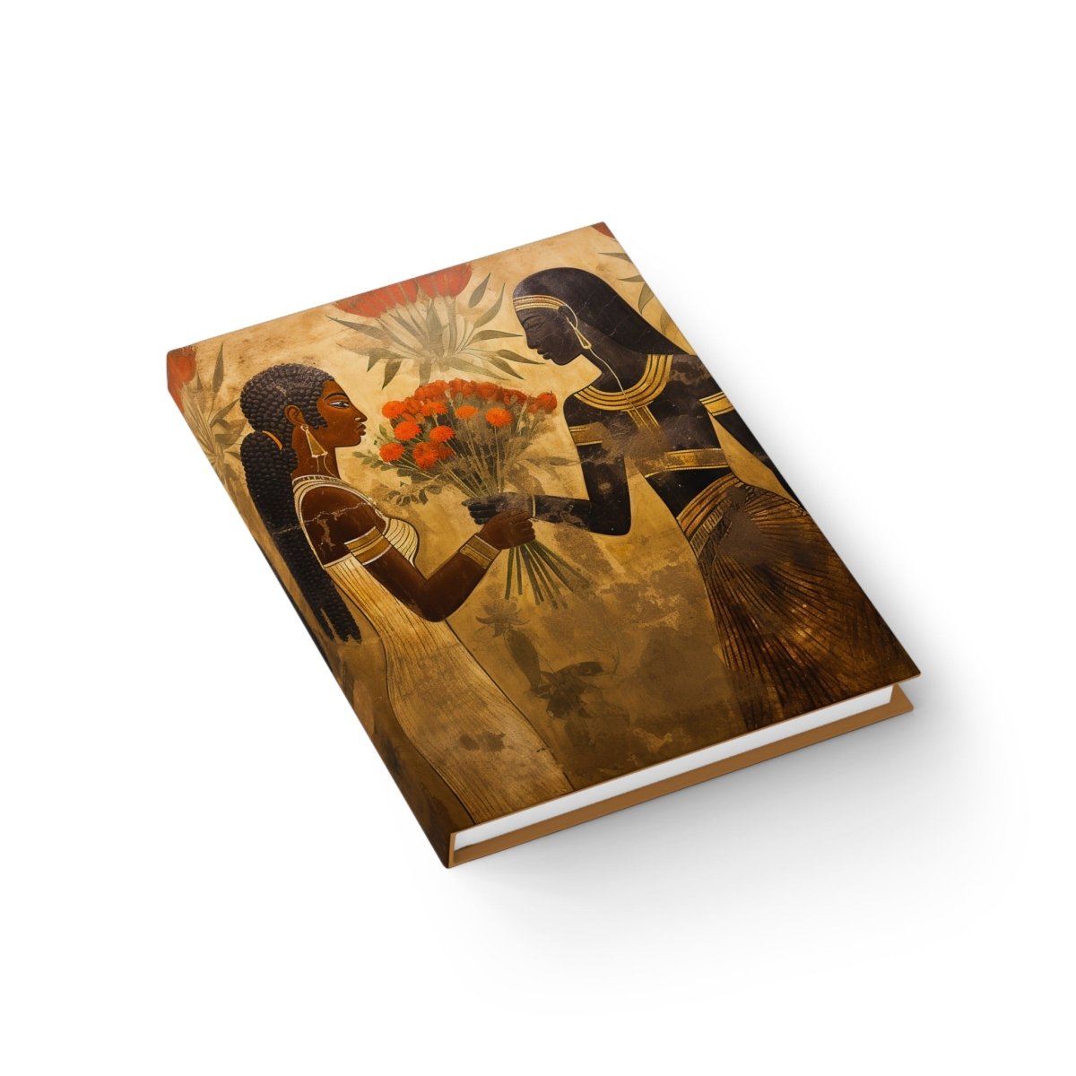 Egyptian Flowers Journal - Afrocentric Art by The Trini Gee