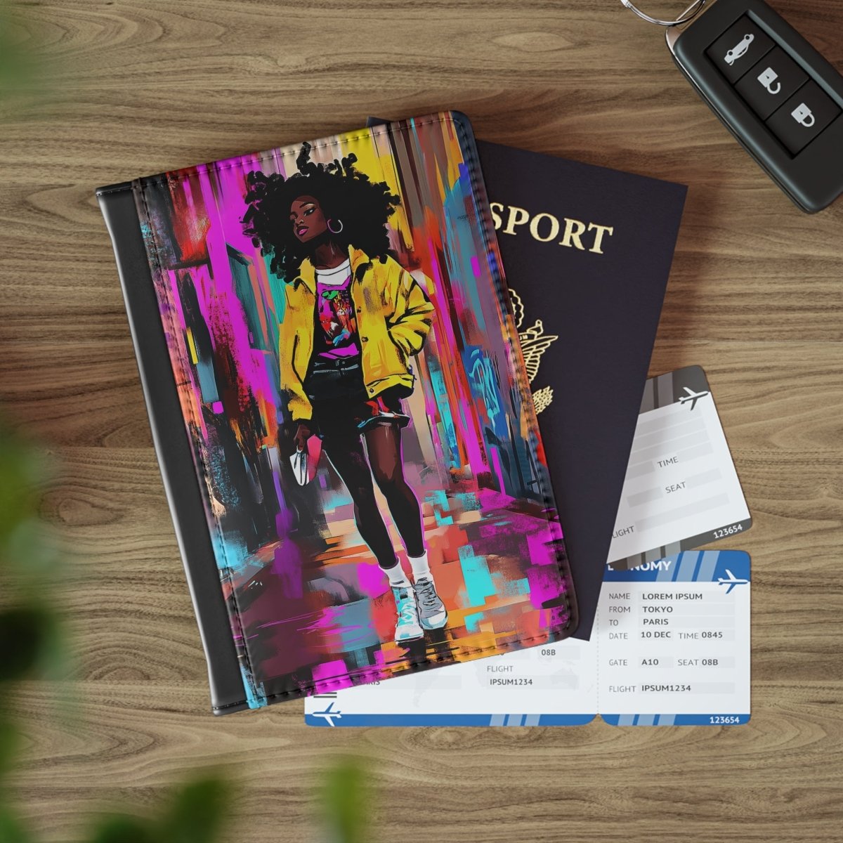 Electric Vibe Passport Cover - Afrocentric Art by The Trini Gee