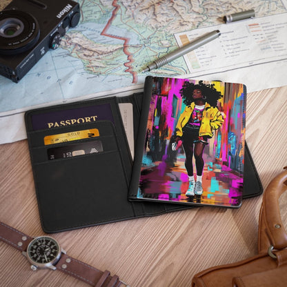 Electric Vibe Passport Cover - Afrocentric Art by The Trini Gee