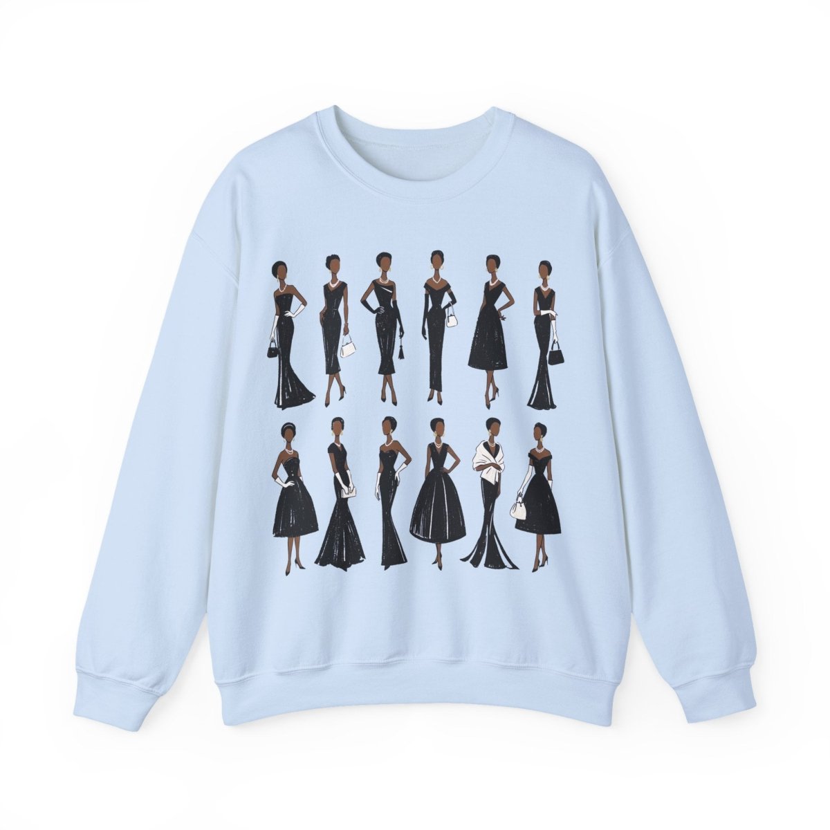 Elegant Black Fashion Sweatshirt - Afrocentric Art by The Trini Gee