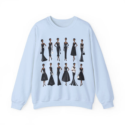 Elegant Black Fashion Sweatshirt - Afrocentric Art by The Trini Gee