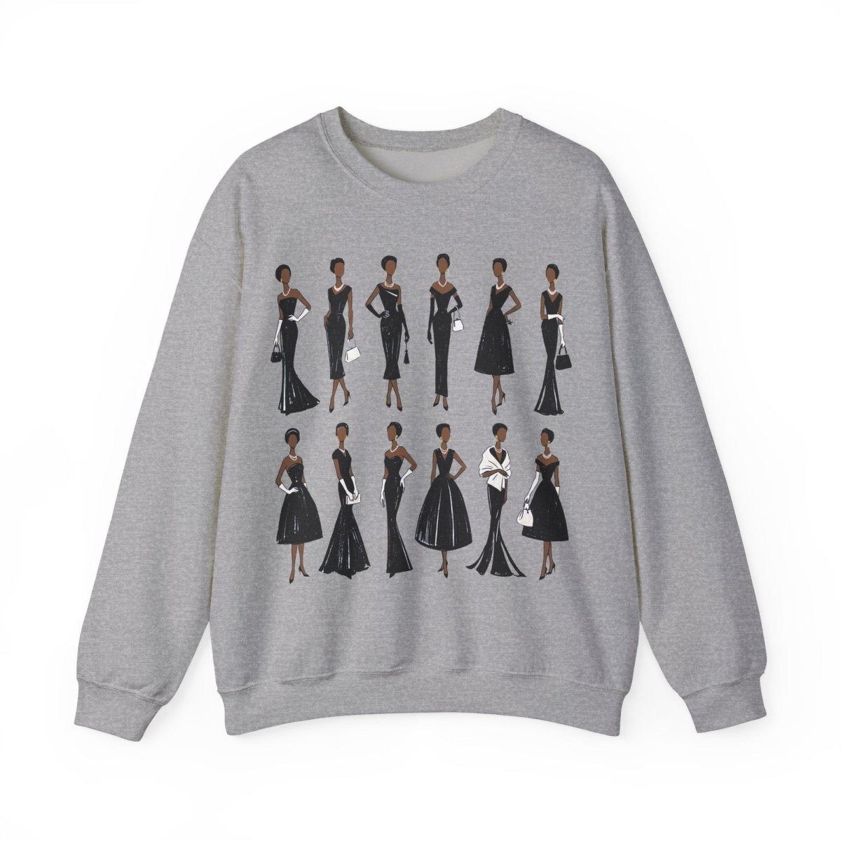 Elegant Black Fashion Sweatshirt - Afrocentric Art by The Trini Gee