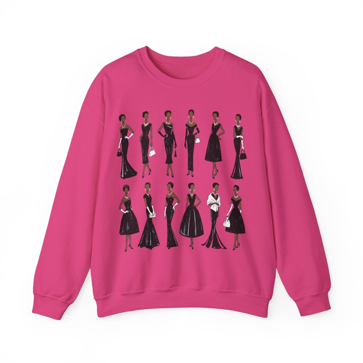 Elegant Black Fashion Sweatshirt - Afrocentric Art by The Trini Gee