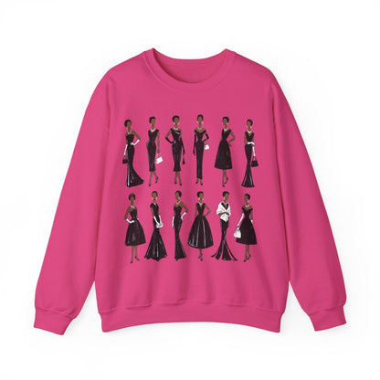 Elegant Black Fashion Sweatshirt - Afrocentric Art by The Trini Gee