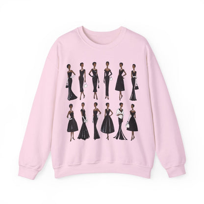 Elegant Black Fashion Sweatshirt - Afrocentric Art by The Trini Gee