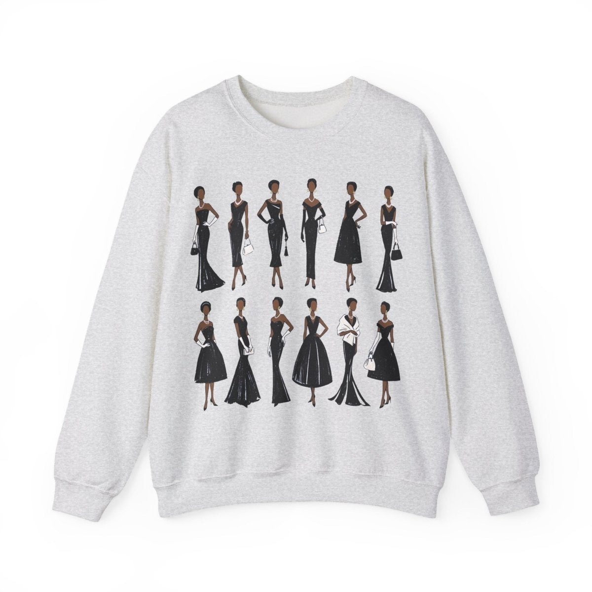 Elegant Black Fashion Sweatshirt - Afrocentric Art by The Trini Gee
