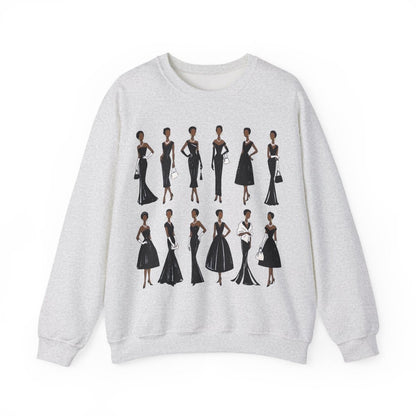 Elegant Black Fashion Sweatshirt - Afrocentric Art by The Trini Gee