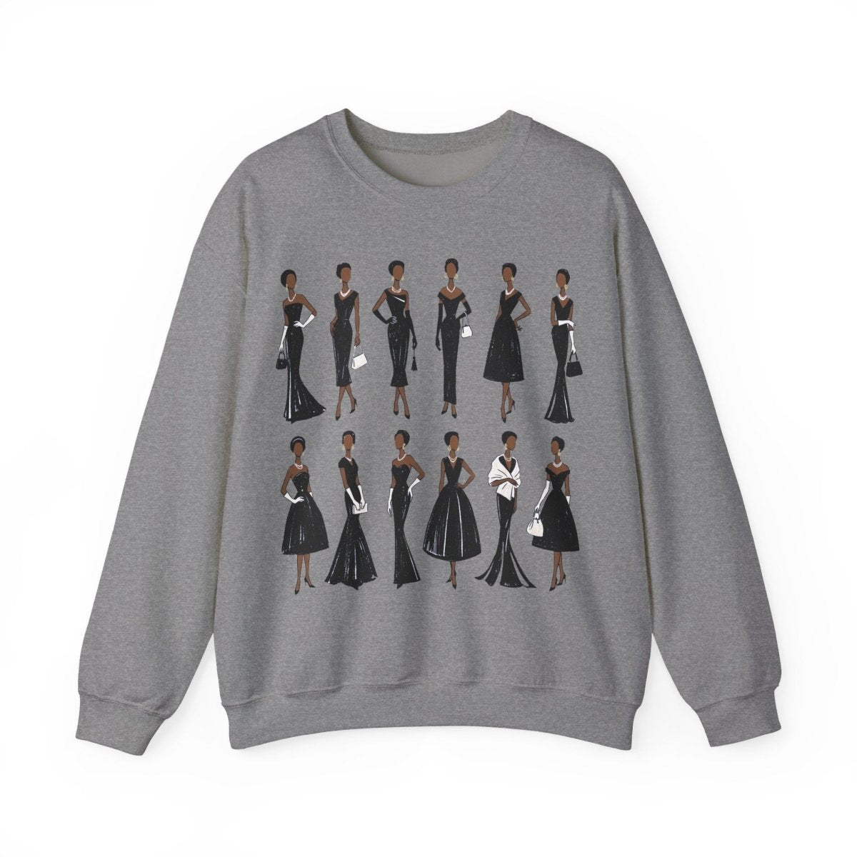 Elegant Black Fashion Sweatshirt - Afrocentric Art by The Trini Gee