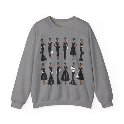 Elegant Black Fashion Sweatshirt - Afrocentric Art by The Trini Gee