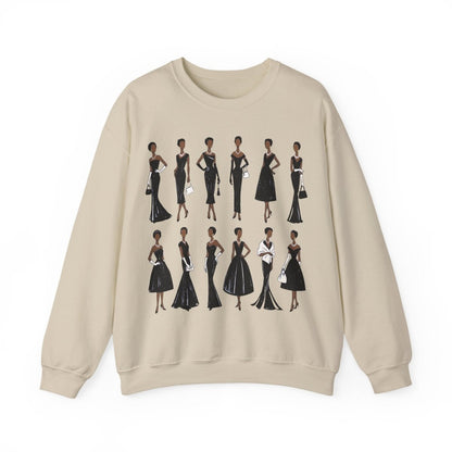 Elegant Black Fashion Sweatshirt - Afrocentric Art by The Trini Gee