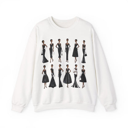 Elegant Black Fashion Sweatshirt - Afrocentric Art by The Trini Gee