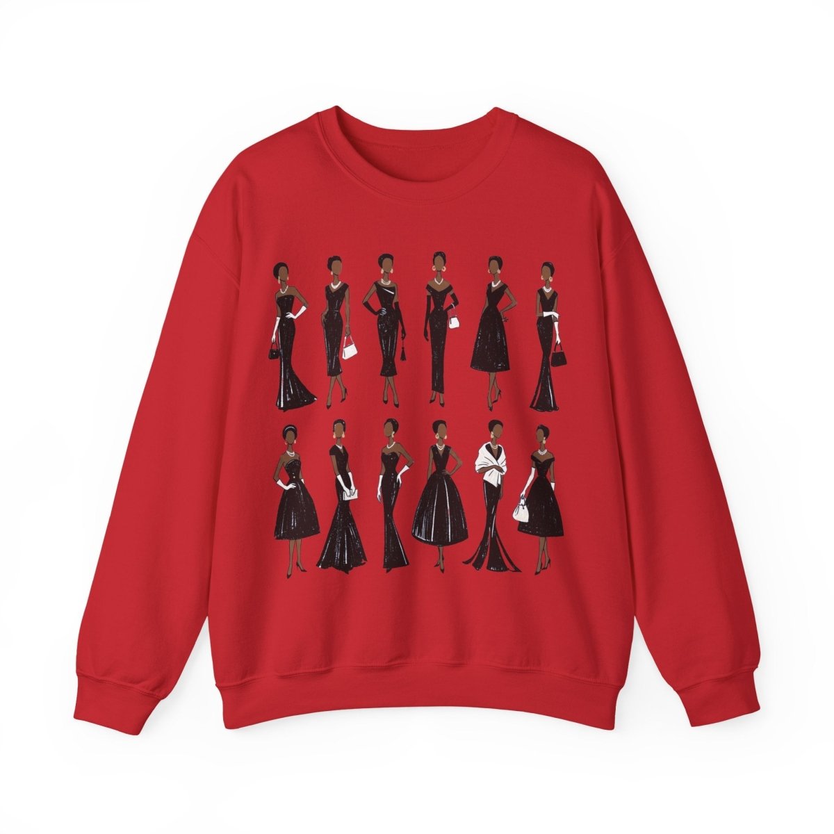 Elegant Black Fashion Sweatshirt - Afrocentric Art by The Trini Gee