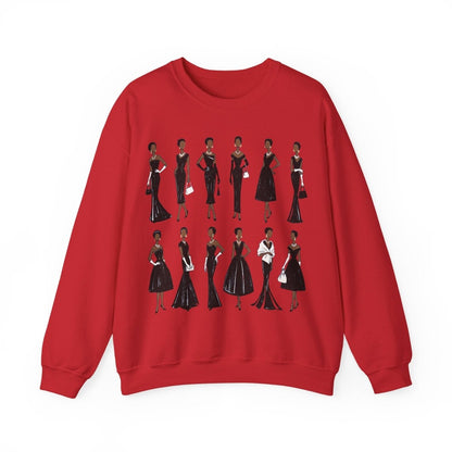 Elegant Black Fashion Sweatshirt - Afrocentric Art by The Trini Gee