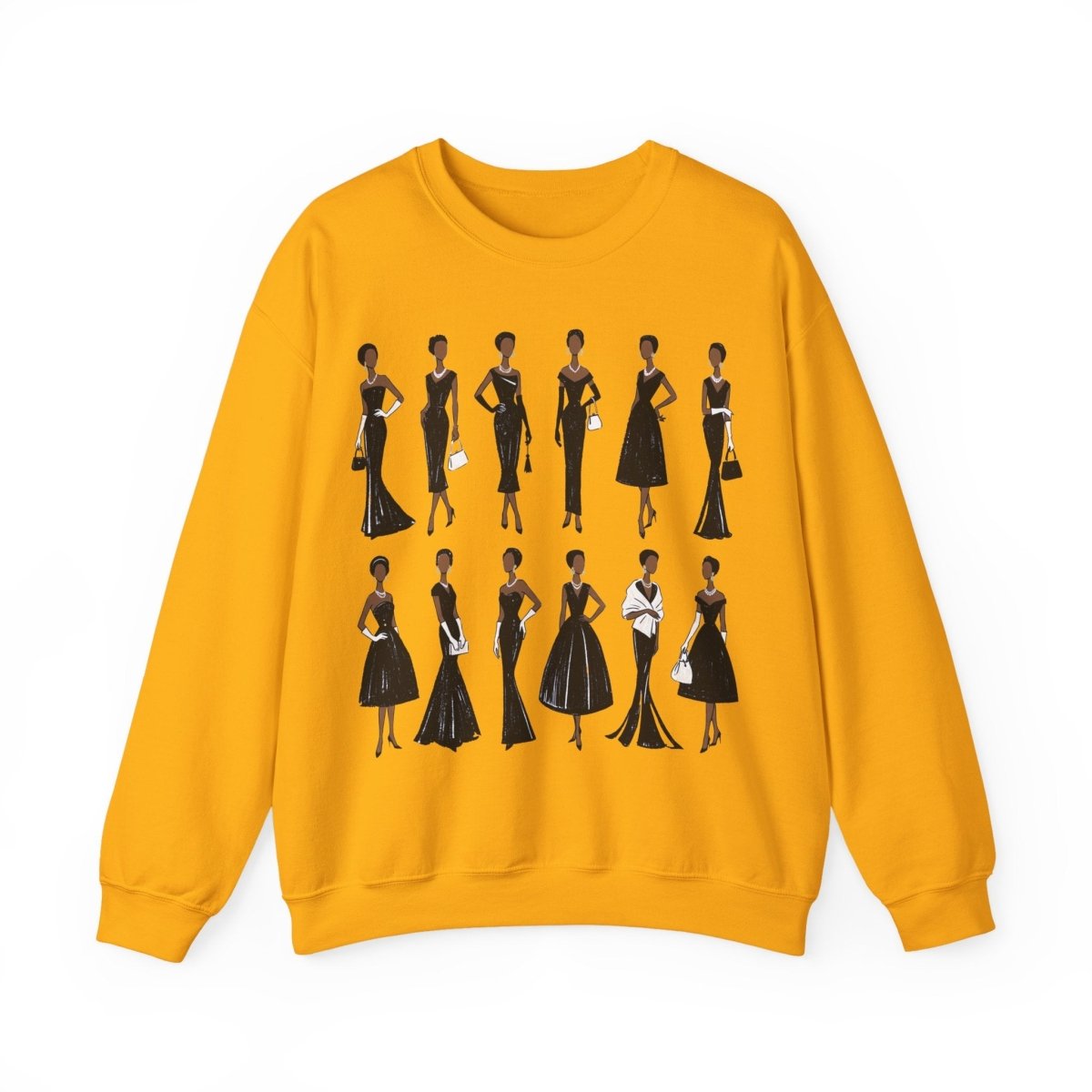 Elegant Black Fashion Sweatshirt - Afrocentric Art by The Trini Gee