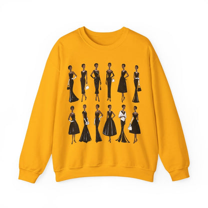 Elegant Black Fashion Sweatshirt - Afrocentric Art by The Trini Gee