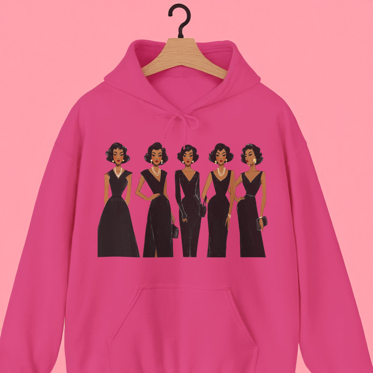 Elegant Dresses Hoodie - Afrocentric Art by The Trini Gee