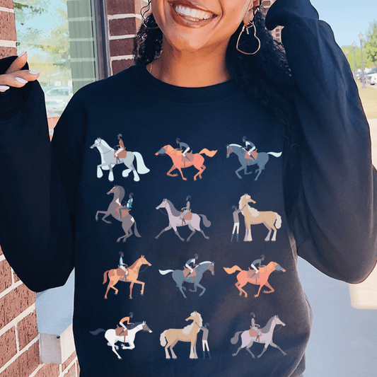 Equestrians Sweatshirt - Afrocentric Art by The Trini Gee