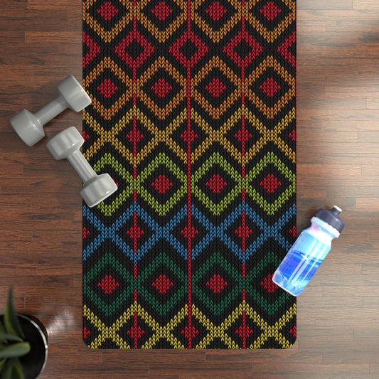 Ethnic Pattern Yoga Mat - Afrocentric Art by The Trini Gee