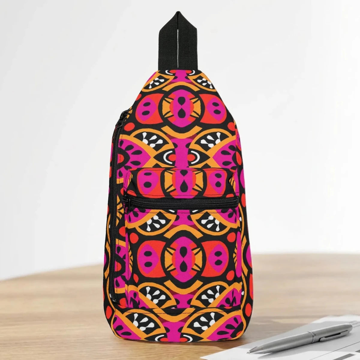 Ethnic Tribal Pattern Sling Bag - Afrocentric Art by The Trini Gee