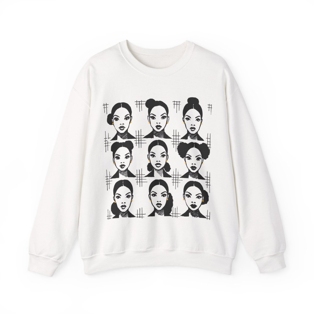 Everyday Afro Buns Sweatshirt - Afrocentric Art by The Trini Gee