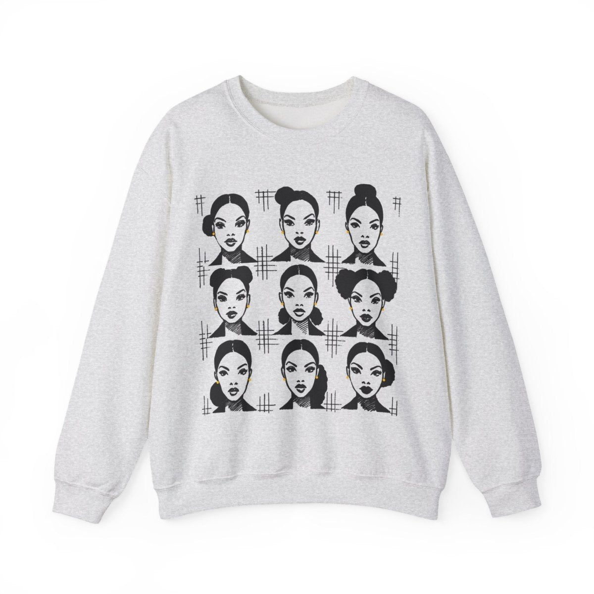 Everyday Afro Buns Sweatshirt - Afrocentric Art by The Trini Gee