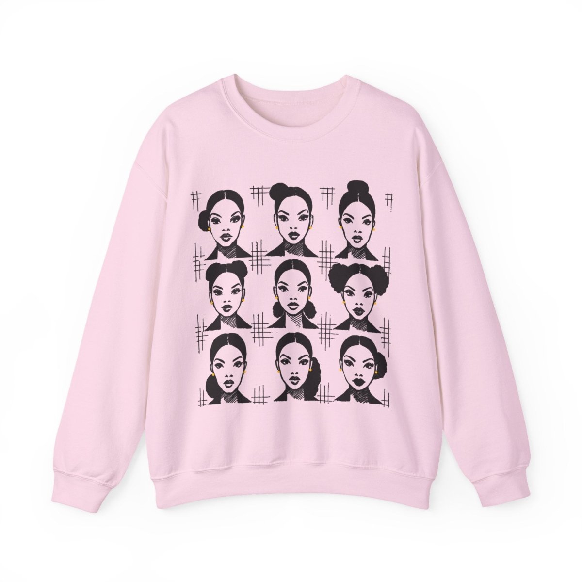Everyday Afro Buns Sweatshirt - Afrocentric Art by The Trini Gee