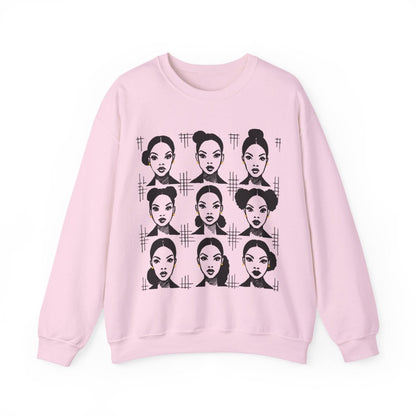 Everyday Afro Buns Sweatshirt - Afrocentric Art by The Trini Gee