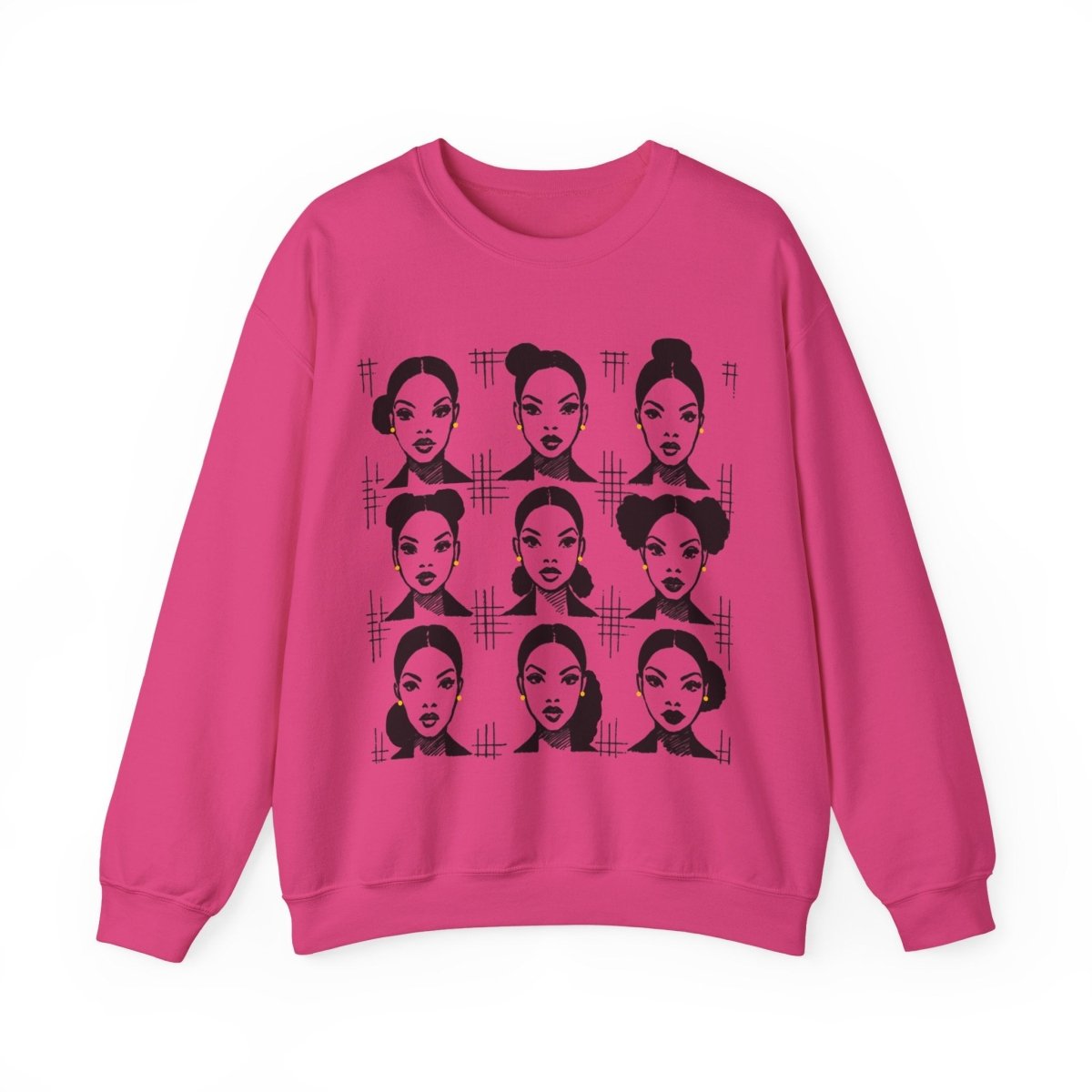 Everyday Afro Buns Sweatshirt - Afrocentric Art by The Trini Gee