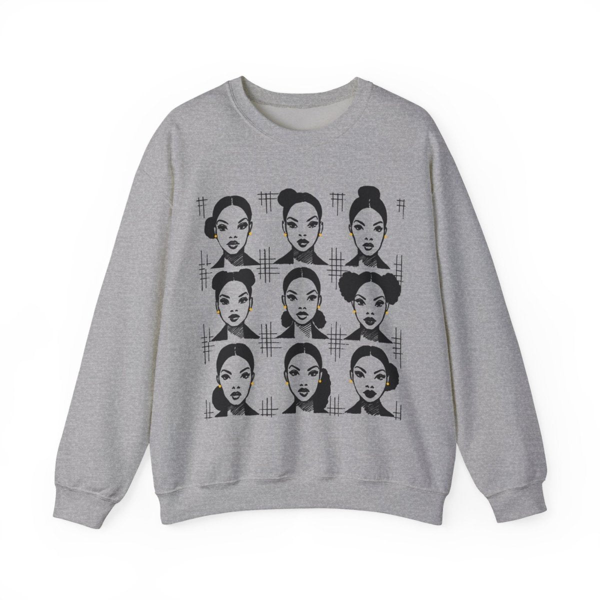 Everyday Afro Buns Sweatshirt - Afrocentric Art by The Trini Gee