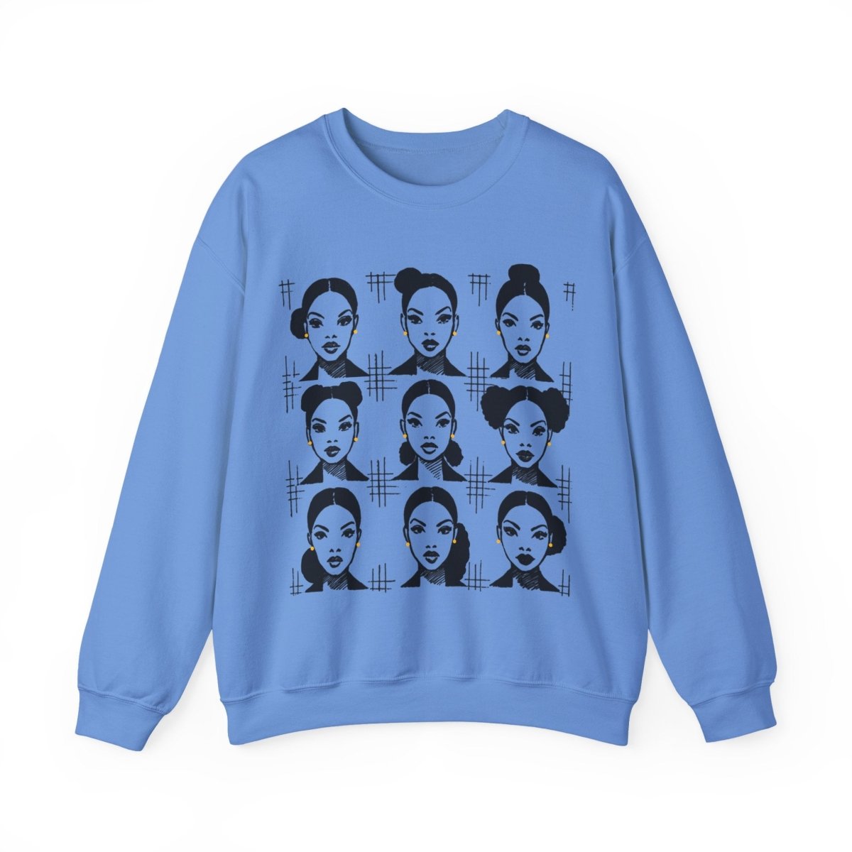 Everyday Afro Buns Sweatshirt - Afrocentric Art by The Trini Gee