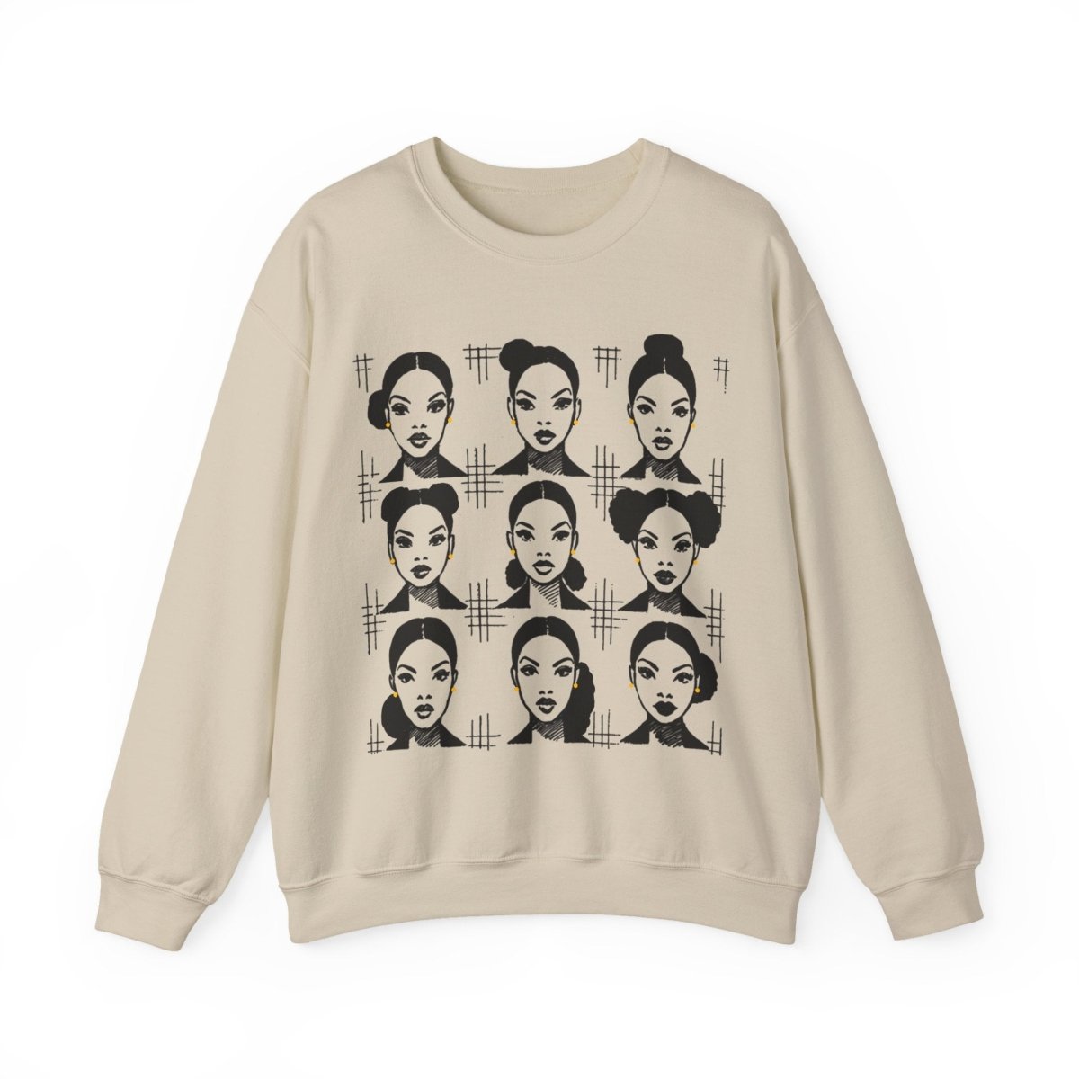 Everyday Afro Buns Sweatshirt - Afrocentric Art by The Trini Gee