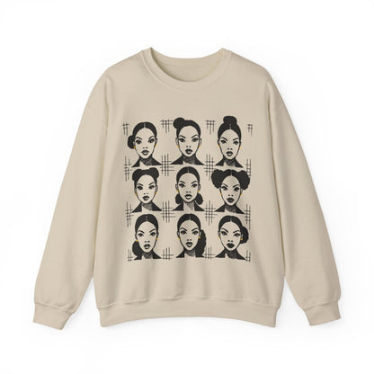 Everyday Afro Buns Sweatshirt - Afrocentric Art by The Trini Gee