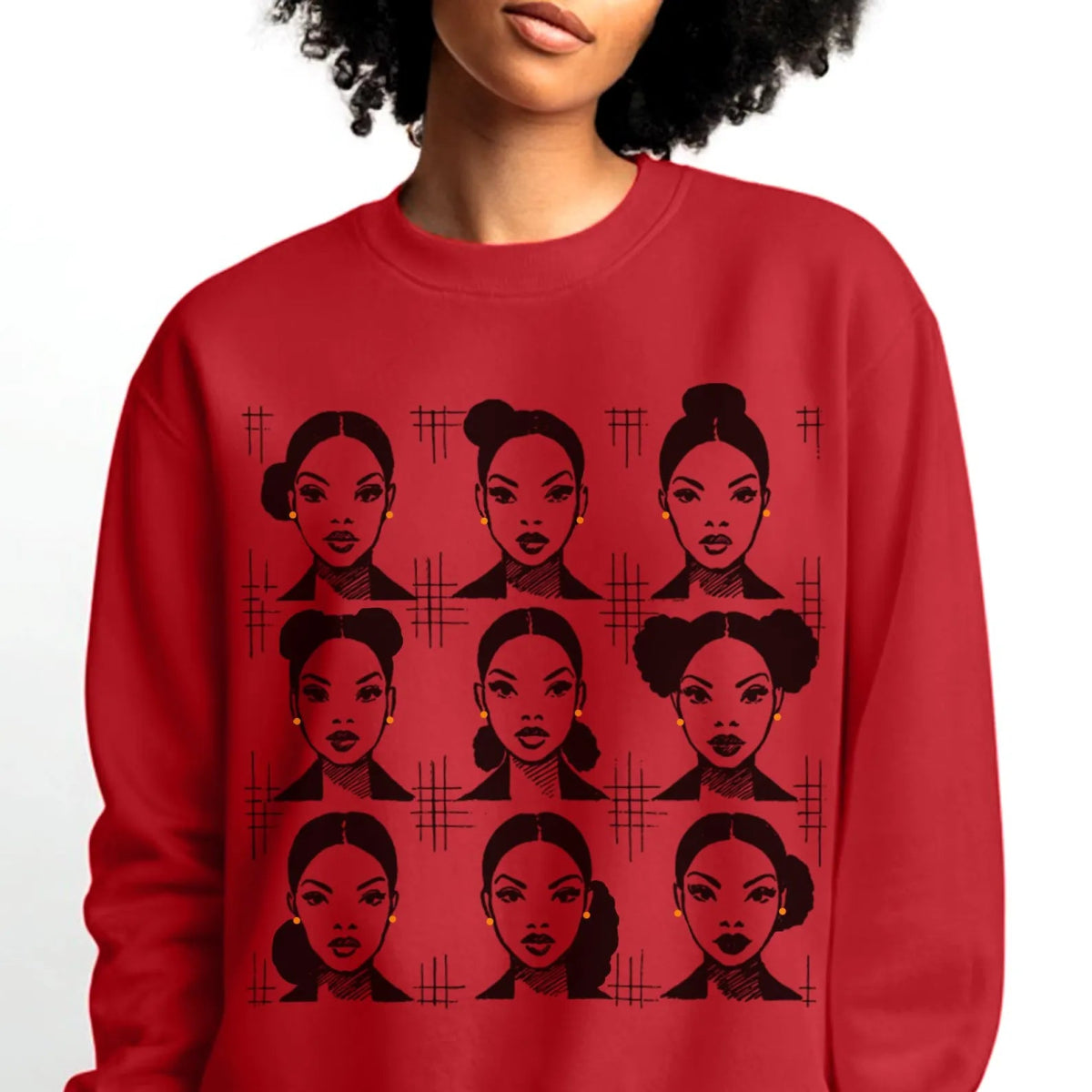 Everyday Afro Buns Sweatshirt - Afrocentric Art by The Trini Gee